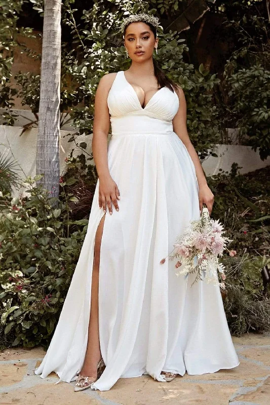 Cinderella Divine Bridal - 7469WW Plus Size Empire Bridal Dress