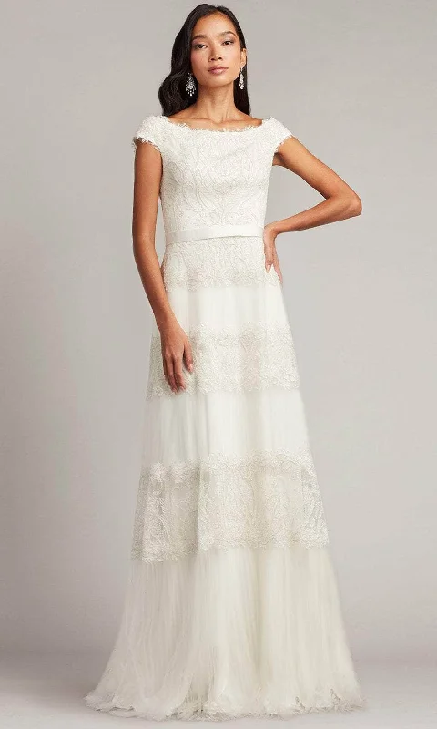 Tadashi Shoji CCA23274L - Embroidered A-Line Wedding Dress