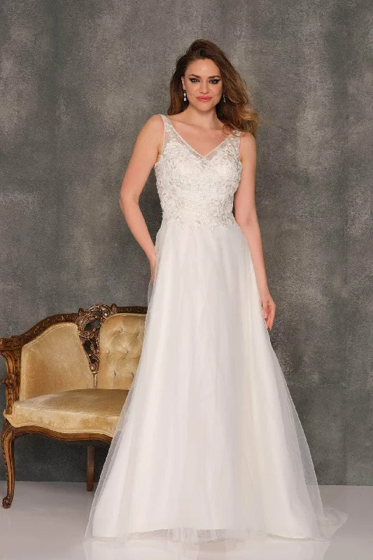 Dave & Johnny 10465 - Tulle A-Line Bridal Gown