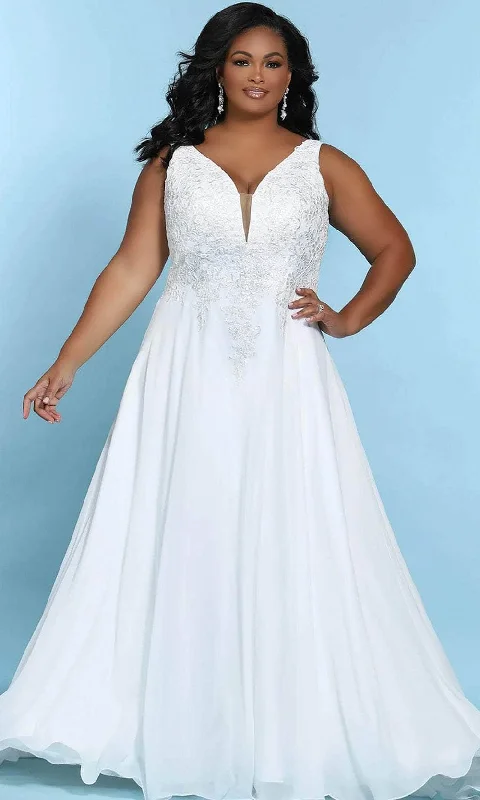 Sydney's Closet Bridal - SC5249 Sequin Embroidered A-Line Bridal Dress