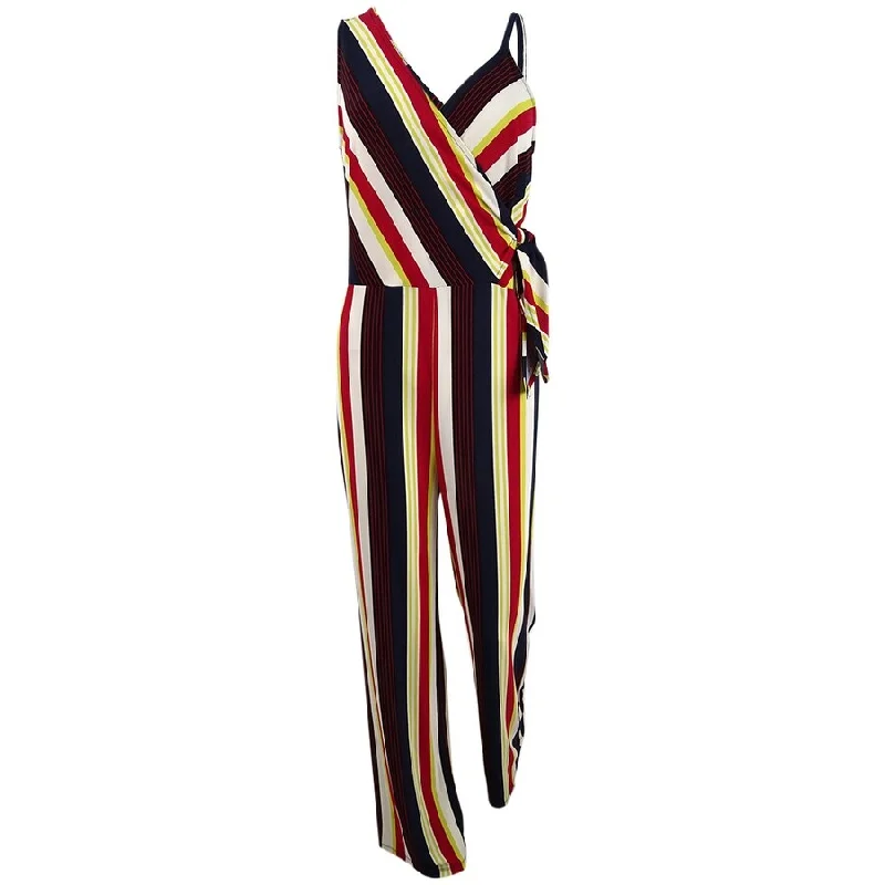 Bar III Women's Striped Asymmetrical Side-Tie Jumpsuit