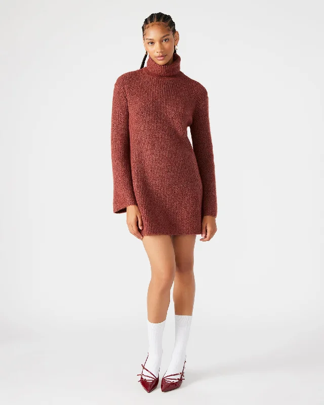 ABBIE SWEATER DRESS RUST