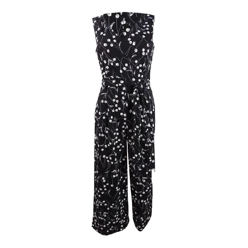 Calvin Klein Women's Cropped Floral-Print Jumpsuit