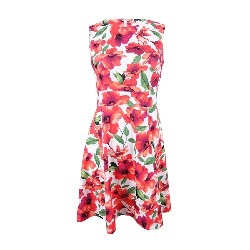 Calvin Klein Women's Floral-Print A-Line Dress