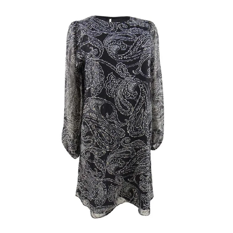 Calvin Klein Women's Paisley Chiffon Trapeze Dress