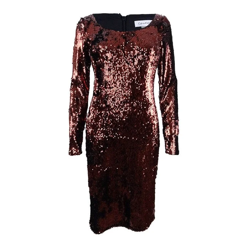 Calvin Klein Women's Sequined Sheath Dress