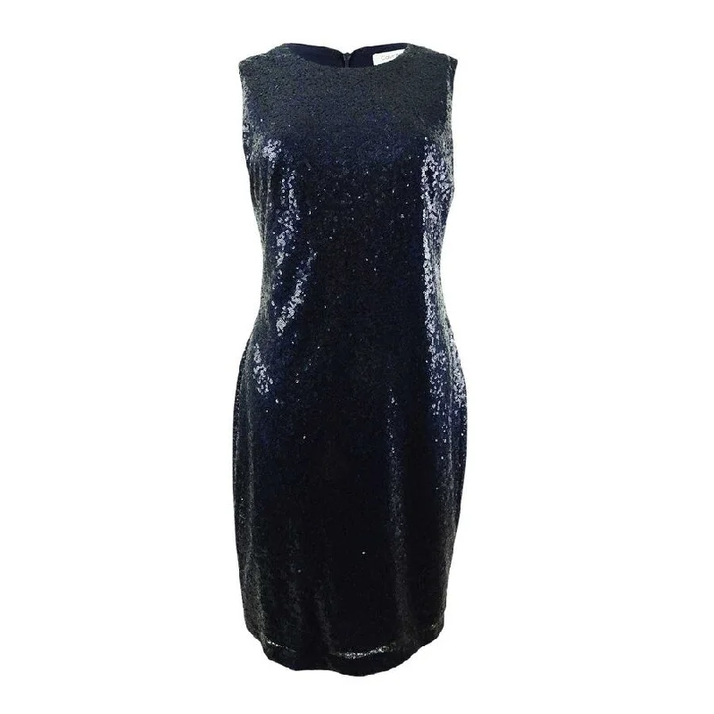 Calvin Klein Women's Sequined Sheath Dress (6, Twilight)