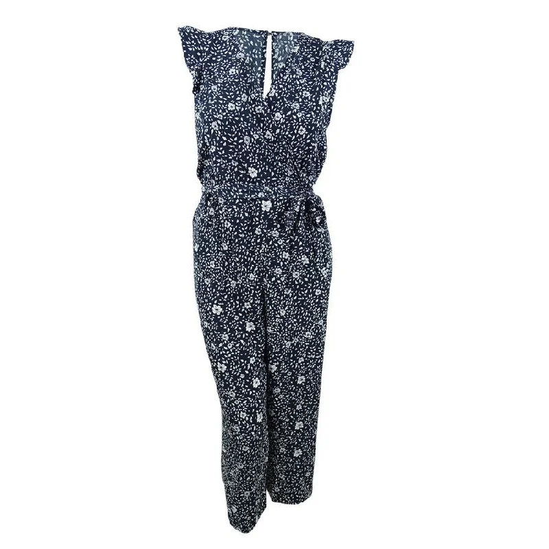 Charter Club Women's Printed Belted Jumpsuit