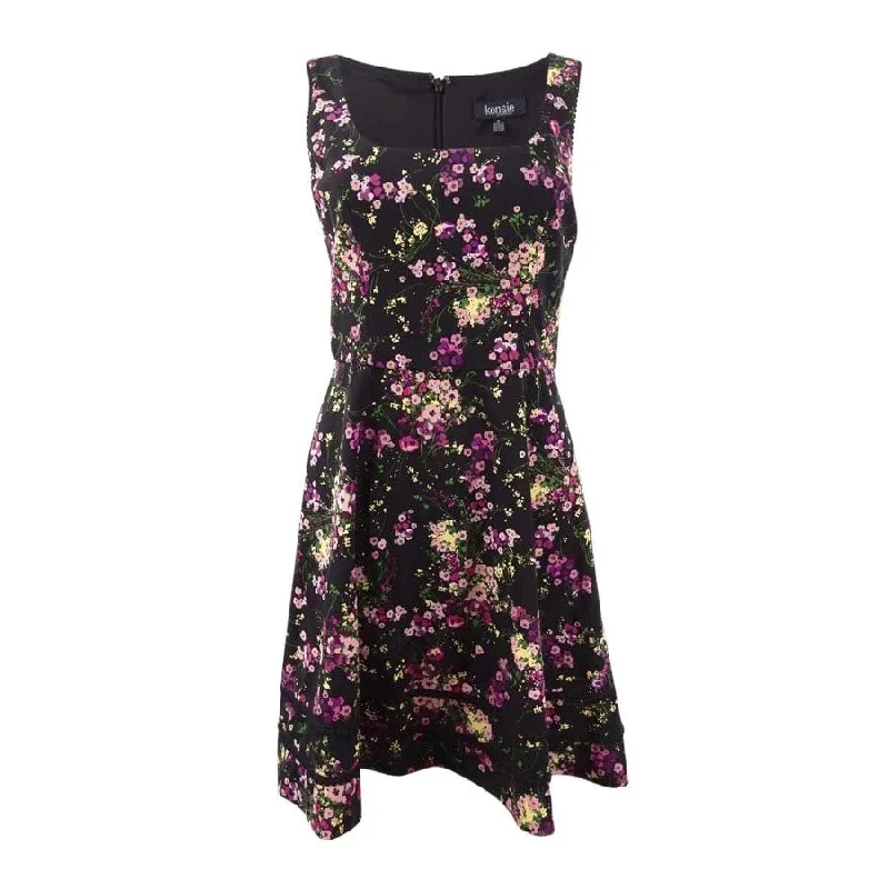 Kensie Women's Floral-Print A-Line Dress