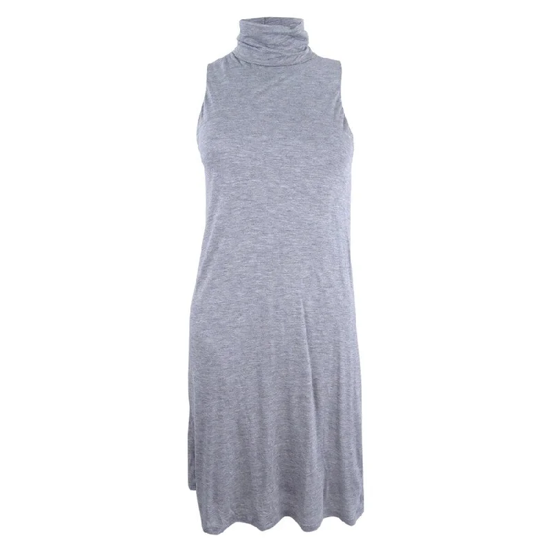 kensie Women's Sleeveless Turtleneck Dress (XS, Heather Grey)