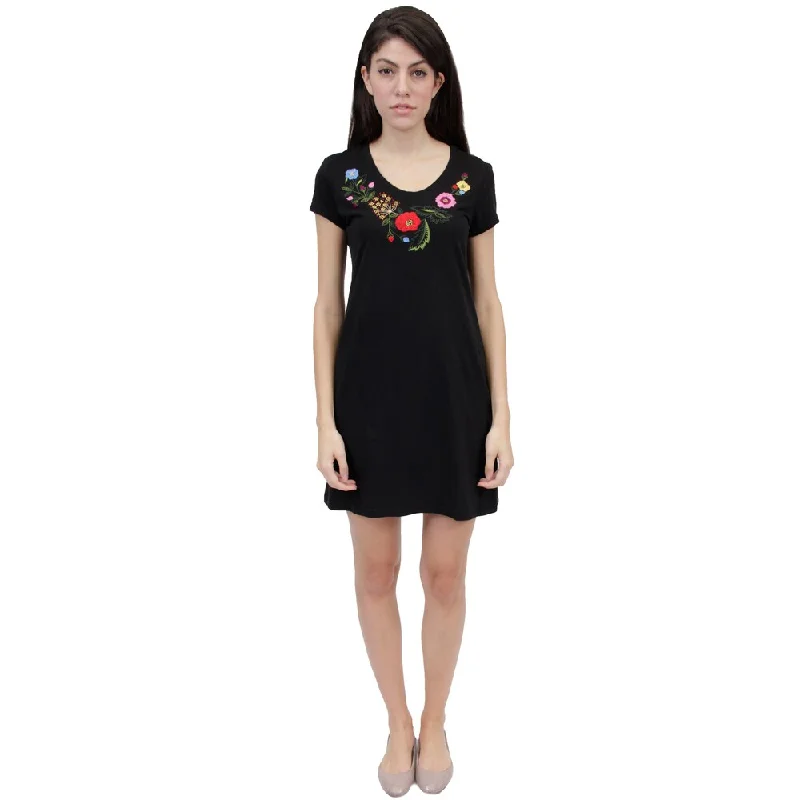 La Cera Women's Embroidered Knit Dress