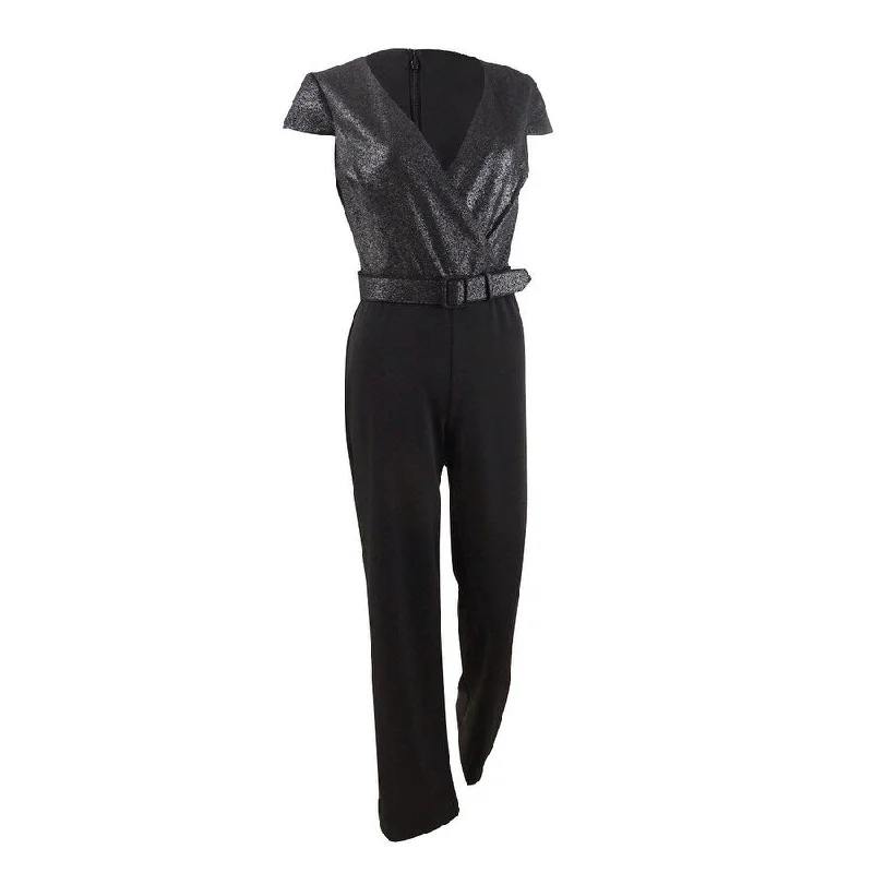 Lauren by Ralph Lauren Women's Belted Glitter Jumpsuit