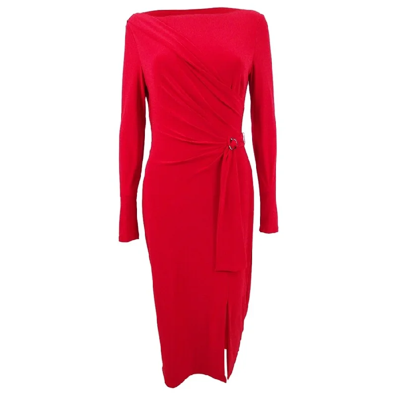 Lauren by Ralph Lauren Women's Buckled Wrap Dress (10, Parlor Red)