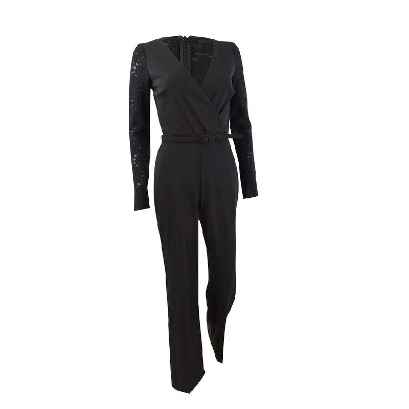 Lauren by Ralph Lauren Women's Lace-Paneled Jersey Jumpsuit