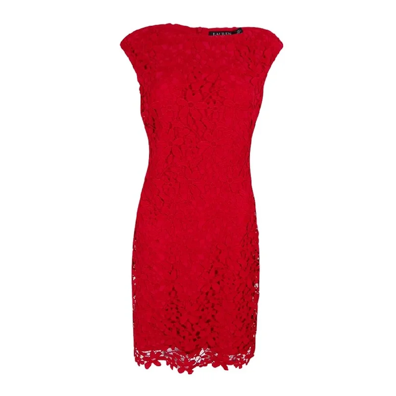 Lauren Ralph Lauren Women's Lace Bateau-Neck Dress