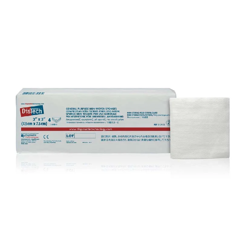 Medicom Distech Non-Woven Sponges 3" x 3" 200/Sleeve 20 Sleeves/Case