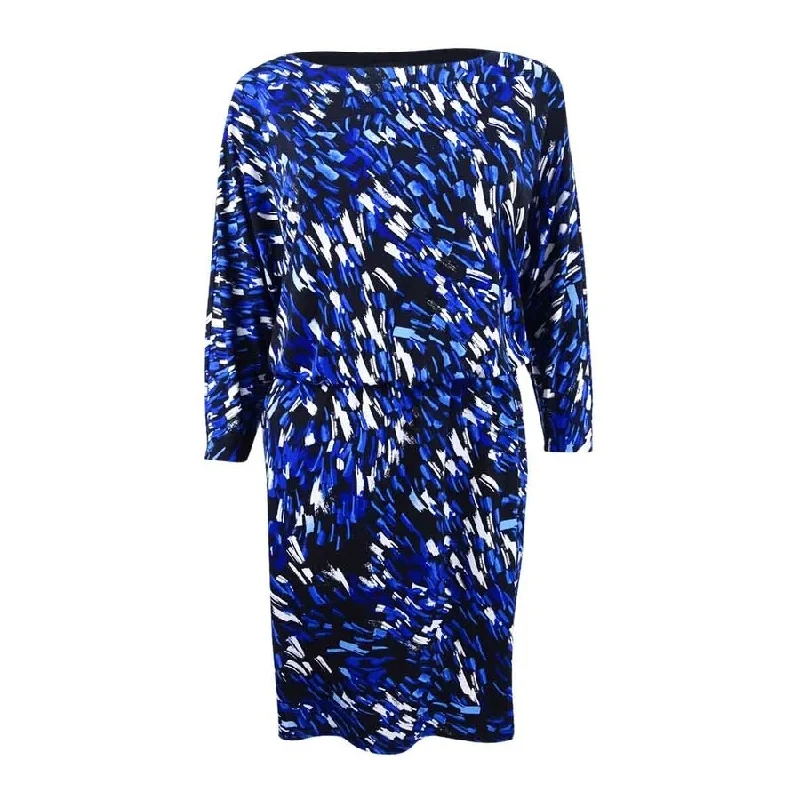 Nine West Women's Printed Blouson Jersey Dress