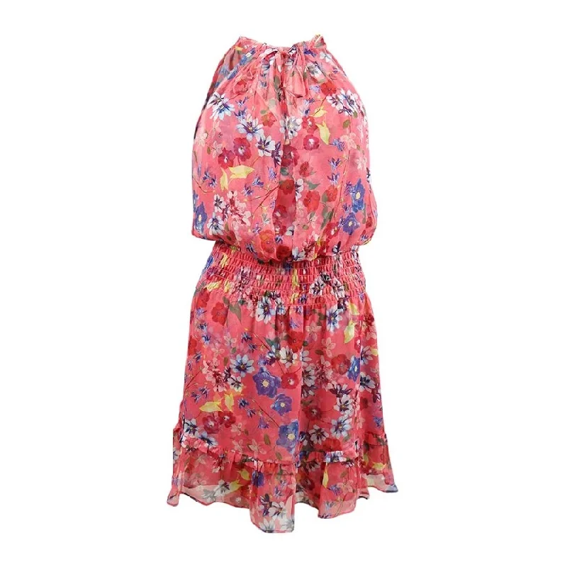 Parker Women's Serenity Floral Silk Dress (M, Coral Sevilla)