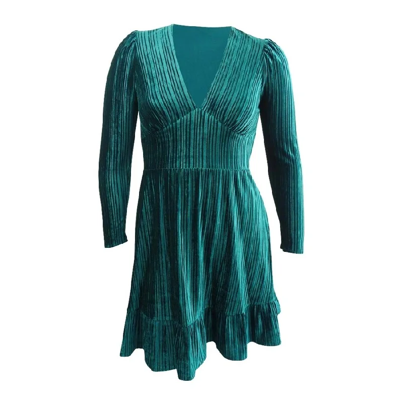 Shoshanna Women's Laine Pleated Velvet Dress (10, Emerald)