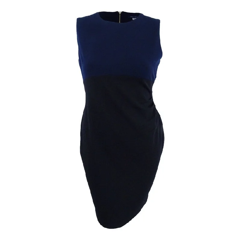 Tommy Hilfiger Women's Colorblocked Sheath Dress (6, Midnight/Black)