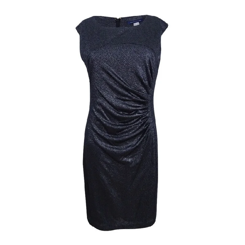 Tommy Hilfiger Women's Metallic Ruched Sheath Dress