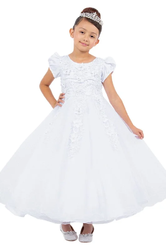 Girls 3D Applique Short Sleeve Dress by Cinderella Couture 2012