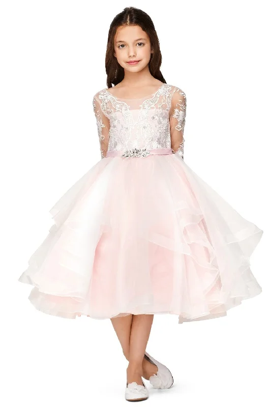 Girls Layered Short Lace Bodice Dress by Cinderella Couture 5075