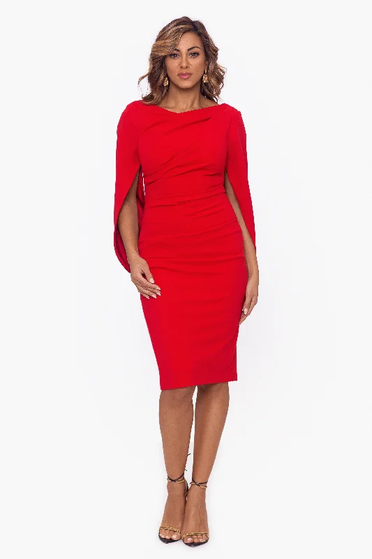 "Jordan" Short Scuba Crape Draped Back Dress