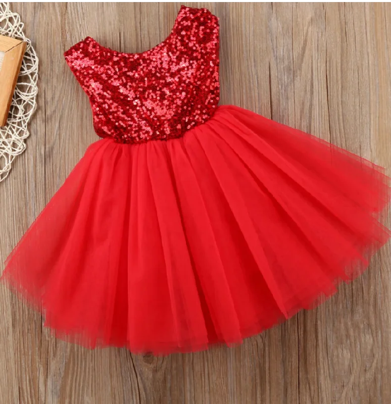 Red Flower Girl Dresses Short Length