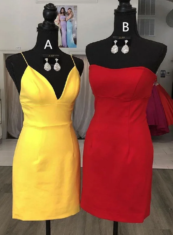 Yellow/Red Short Homecoming Dresses Under 100