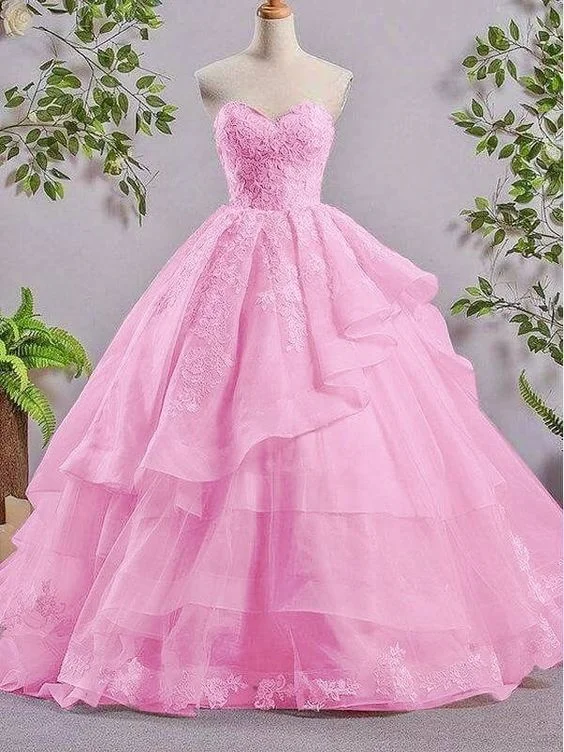 Elegant Ball Gown Pink Dress For Women Evening Gowns     S3056