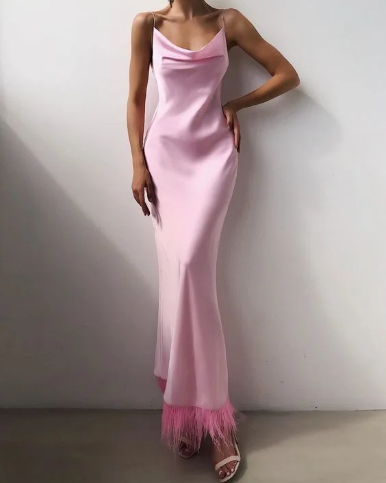 Pink long evening prom dress     S2630