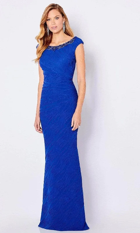 Cameron Blake - 221695 Beaded Cap Sleeve Evening Dress