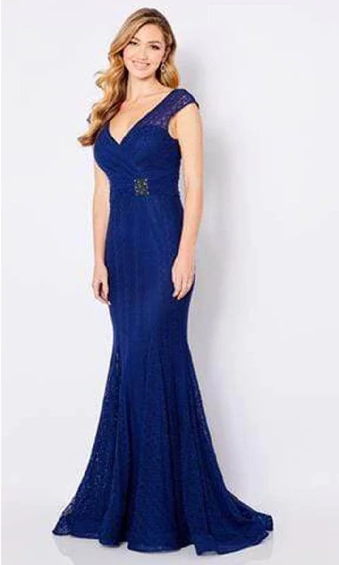 Cameron Blake - 221696 Cap Sleeve Wrap Bodice Evening Dress