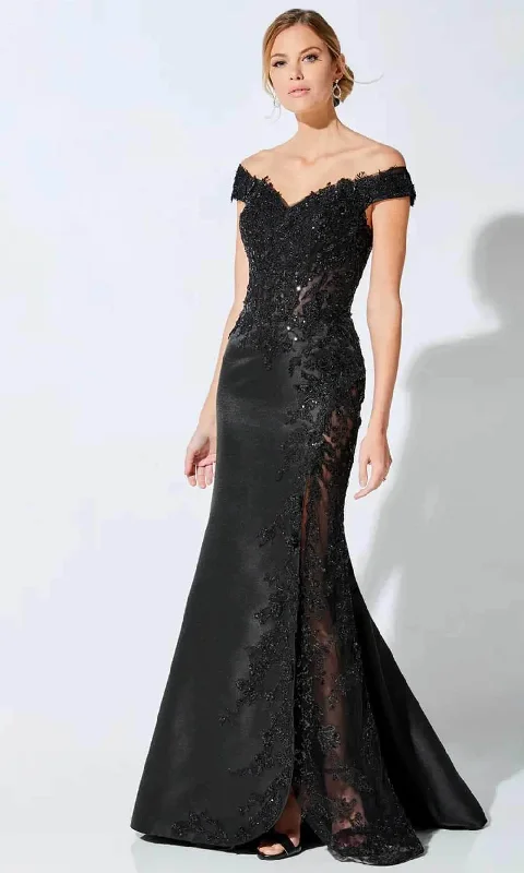 Ivonne D 221D51F - Embroidered Off-Shoulder Evening Gown