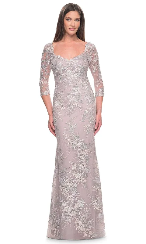 La Femme 31804 - Embroidered Scoop Neck Evening Dress