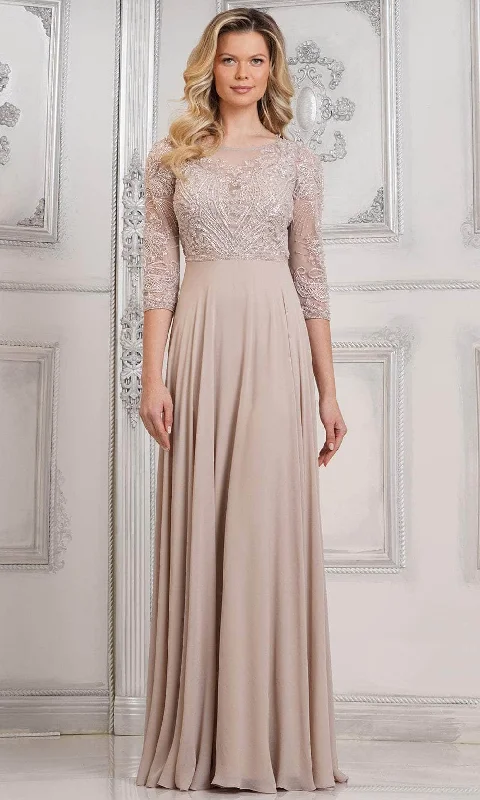 Marsoni by Colors MV1322 - Quarter Sleeve Beaded Evening Dress