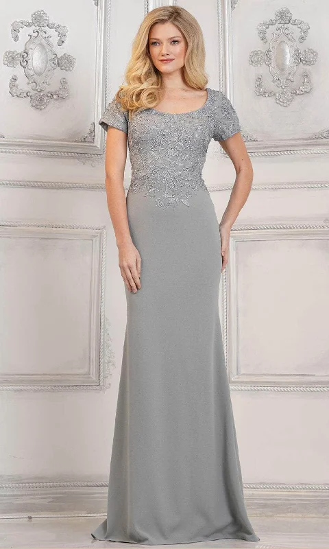 Rina di Montella RD3112 - Short Sleeve Embroidered Evening Dress